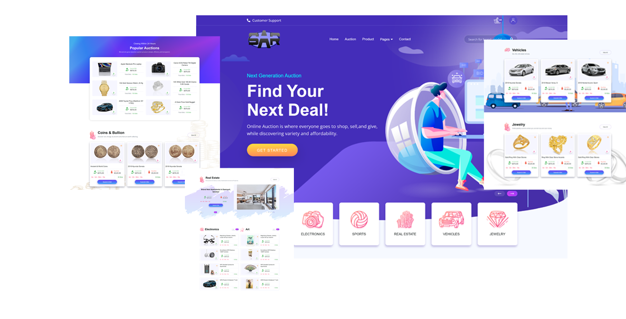 Platform For Online Auction interface