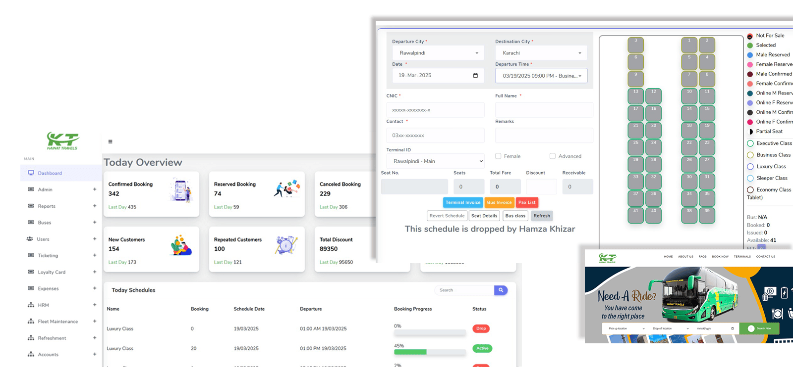 Transport Management System product screen